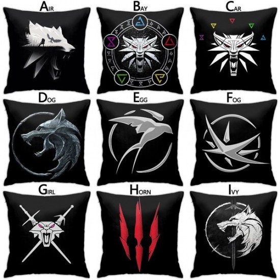 The Witcher Symbols Throw Pillow Print Pillow Cover Sofa Cushion Cover Living Room