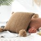 Nordic Knitted Throw Pillow for Case with Tassel Solid Color Square Cushion Cove