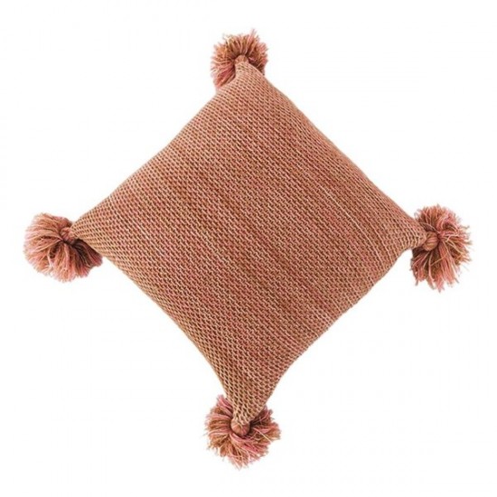 Nordic Knitted Throw Pillow for Case with Tassel Solid Color Square Cushion Cove