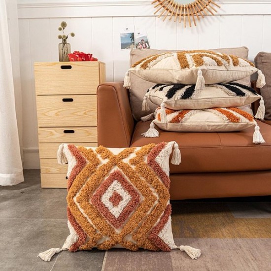 Modern Minimalist Diamond Tufted Cushion Cover Handmade Throw Pillow Covers
