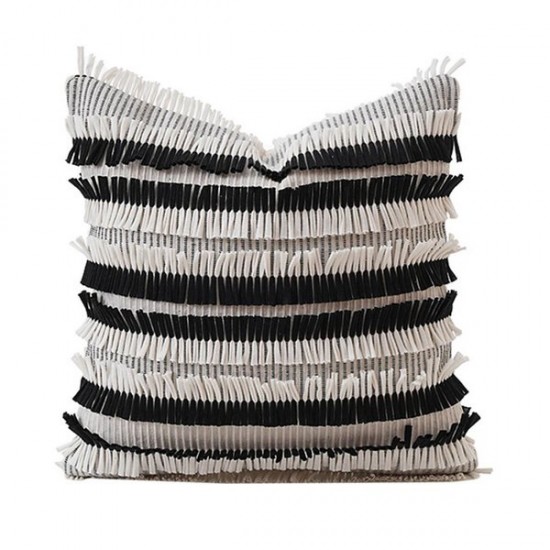 Throw Cushion Cover Jacquard Cotton Pillowcase 45x45cm Geometric Design