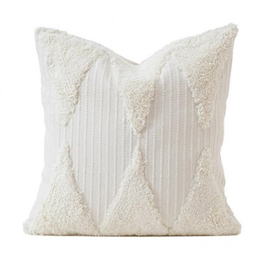 Throw Cushion Cover Jacquard Cotton Pillowcase 45x45cm Geometric Design