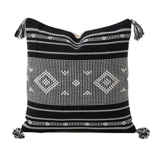 Throw Cushion Cover Jacquard Cotton Pillowcase 45x45cm Geometric Design