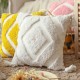Morocco Throw Pillow for Case Minimalist Diamond Pattern Tufted Tassel Cushion C