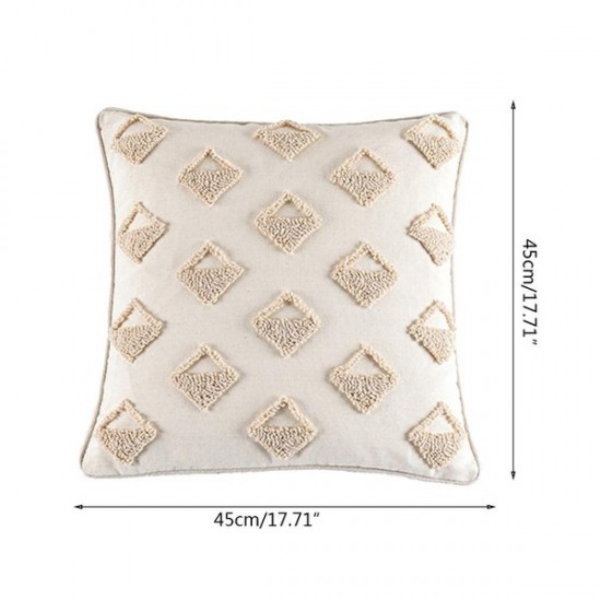 Soft Cotton Decorative Throw Pillow Cover Boho Tufted Cushion for Case Pillow fo