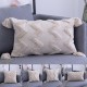 Boho Tufted Throw Pillow Cover with Handwoven Stripes Tassel Home Decor Handmade