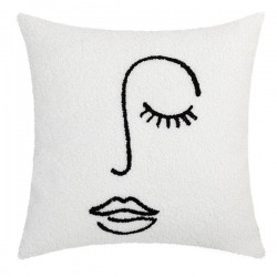 Nordic Throw Pillow for Case Line Drawing Abstract Face Tufted Square Cushion Co