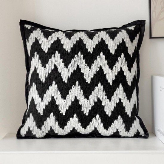 Luxury Black and White Throw Pillow Covers - Modern Minimalist Sofa & Bedroom Decor