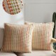 Luxury Dot Pattern Throw Pillow with Faux Fur Trim for Sofa and Bed