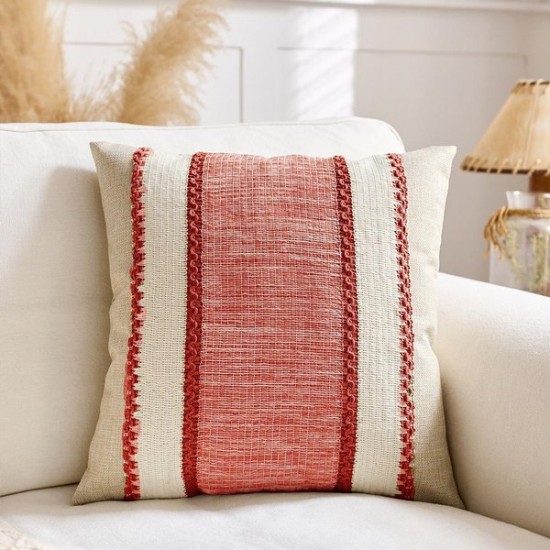 Wabi-Sabi Organic Linen Throw Pillow Covers | Natural Beige Boho Chic Sofa Cushions for