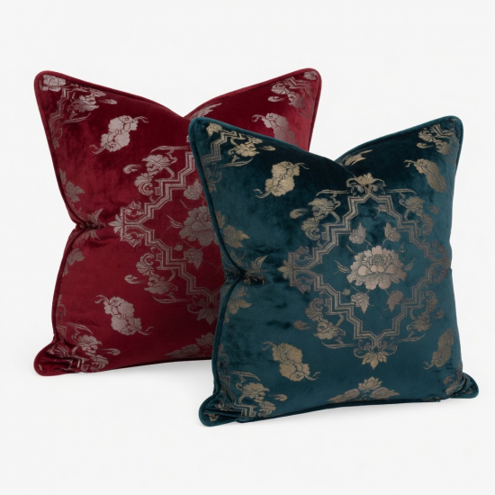 Modern Oriental Luxury Throw Pillows | Velvet Cushion Covers for Sofa & Bed