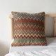 Bohemian Throw Pillow Cover with Ethnic Stripes and Knit Texture