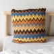 Bohemian Throw Pillow Cover with Ethnic Stripes and Knit Texture