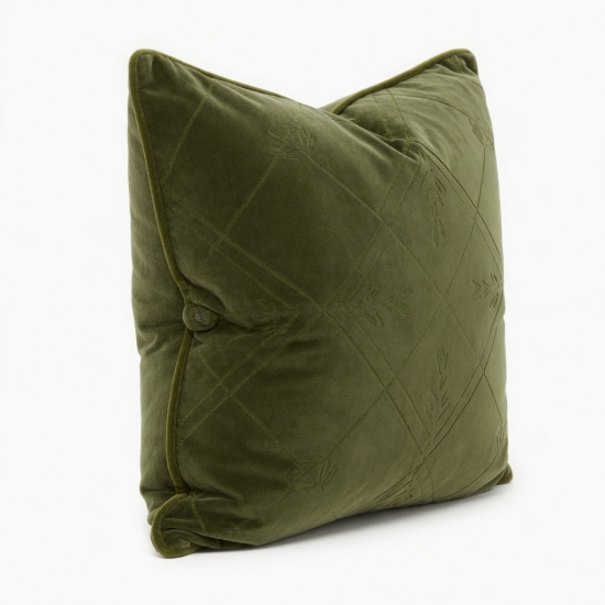 Nordic Green Velvet Sofa Pillow | Summer Olive Throw Cushion for Bed & Living Room Decor