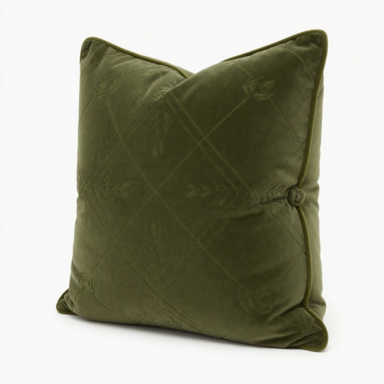 Nordic Green Velvet Sofa Pillow | Summer Olive Throw Cushion for Bed & Living Room Decor