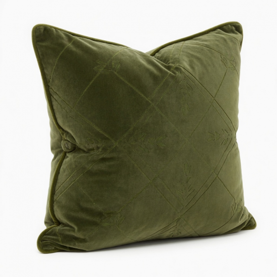 Nordic Green Velvet Sofa Pillow | Summer Olive Throw Cushion for Bed & Living Room Decor