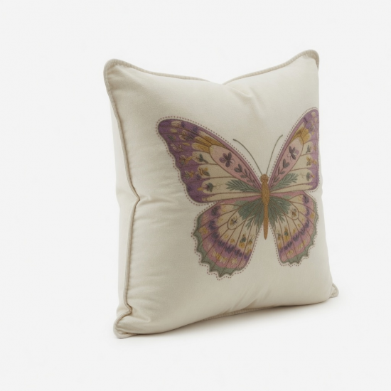 Vintage Butterfly Throw Pillow - Decorative Accent Cushion for Sofa and Bed