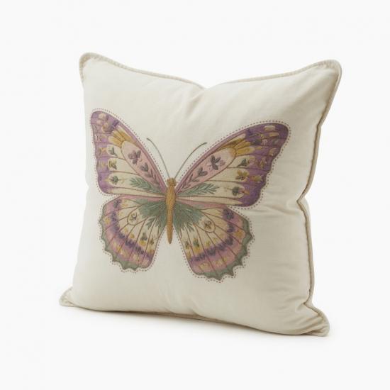 Vintage Butterfly Throw Pillow - Decorative Accent Cushion for Sofa and Bed