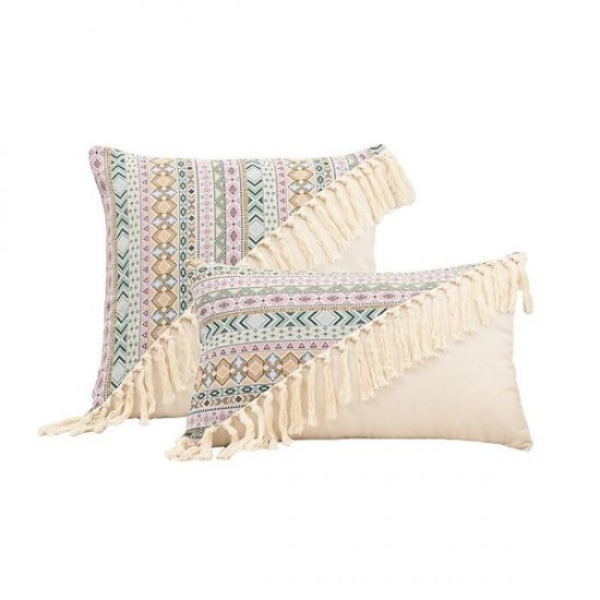 Bohemian Tassel Throw Pillow Cover | Handmade Vintage Cushion for Sofa, Bed, or Office
