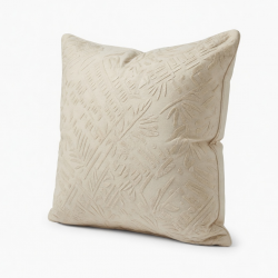 Creamy Beige Embroidered Throw Pillow | Modern Boho Sofa & Bed Decor