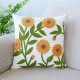 Nordic Floral Embroidered Cushion Cover | Botanical Print Throw Pillow for Sofa and