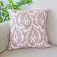 Nordic Floral Embroidered Cushion Cover | Botanical Print Throw Pillow for Sofa and