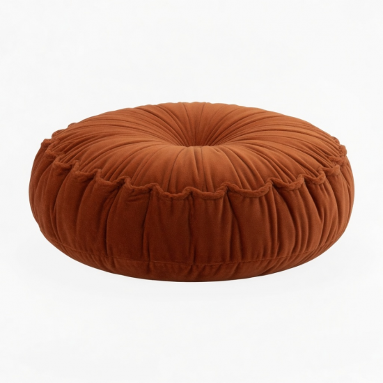 Dutch Velvet Pumpkin Pillow Round Sofa Cushion Hand-Pleated Wheel Throw Pillow