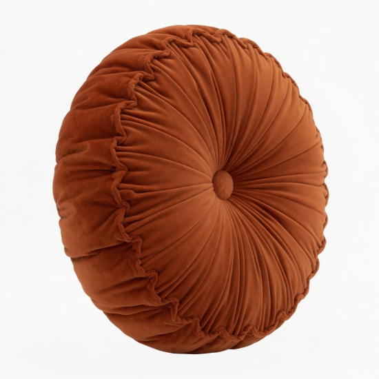 Dutch Velvet Pumpkin Pillow Round Sofa Cushion Hand-Pleated Wheel Throw Pillow