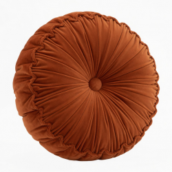 Dutch Velvet Pumpkin Pillow Round Sofa Cushion Hand-Pleated Wheel Throw Pillow