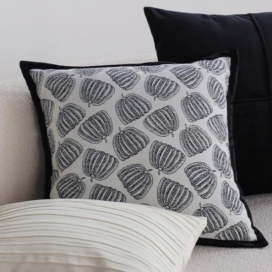 Luxury Black and White Throw Pillow Covers for Sofa, Bed, and Window Seat – Decorative
