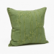 Vintage Green Bamboo Throw Pillow | Hand-Stitched Cushion for Sofa, Bed, and Lounge Decor