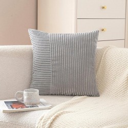 Corduroy Patchwork Pillow Cover Modern Minimalist Ins Style Sofa Cushion Solid Color