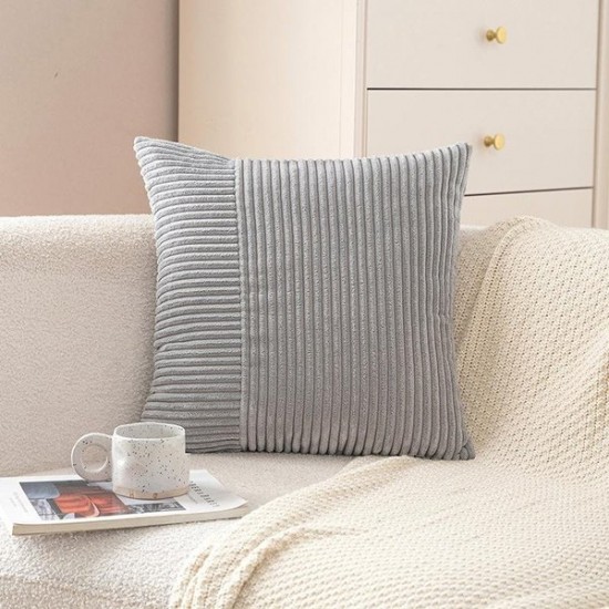 Corduroy Patchwork Pillow Cover Modern Minimalist Ins Style Sofa Cushion Solid Color