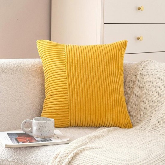 Corduroy Patchwork Pillow Cover Modern Minimalist Ins Style Sofa Cushion Solid Color