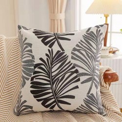 Linen Throw Pillow Cover - Minimalist Lumbar Support Cushion for Office & Home