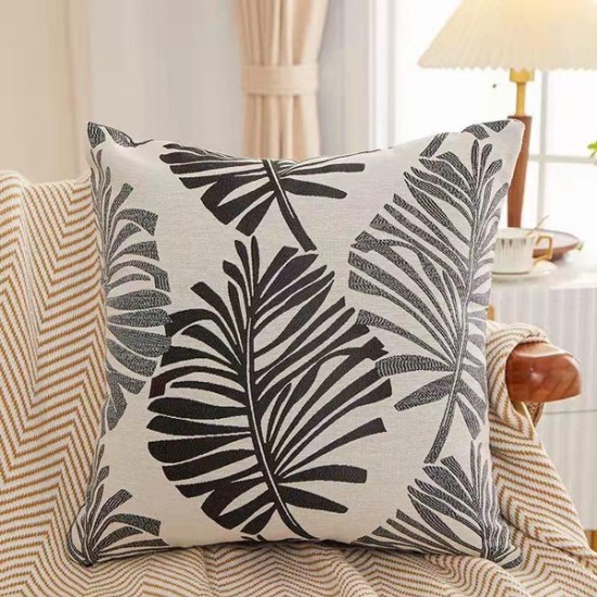 Linen Throw Pillow Cover - Minimalist Lumbar Support Cushion for Office & Home