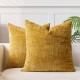 Chunky Chenille Throw Pillow Cover with Textured Bamboo Pattern
