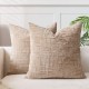 Chunky Chenille Throw Pillow Cover with Textured Bamboo Pattern