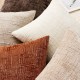 Chunky Chenille Throw Pillow Cover with Textured Bamboo Pattern