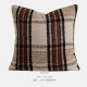 Nordic Plaid Throw Pillow | Cozy Beige and Brown Cushion for Sofa and Bed Decor