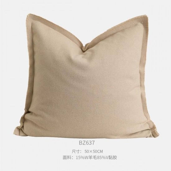 Nordic Plaid Throw Pillow | Cozy Beige and Brown Cushion for Sofa and Bed Decor