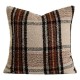 Nordic Plaid Throw Pillow | Cozy Beige and Brown Cushion for Sofa and Bed Decor