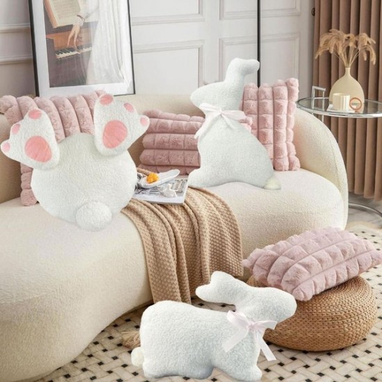 Bunnies Shaped Pillow Easter Rabbit Throw Pillow Home Decors Decorative Pillow
