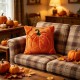 Seasonal Throw Pillow Cover Soft Polyester 45cm/17.7inch Rear Closure for Sofa Bedroom