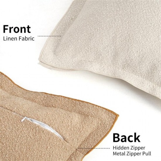 Decorative Throw Pillow Cover Solid Color Soft Fabric 45x45CM for Couch Bed