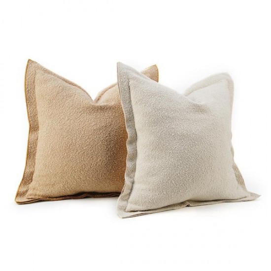 Decorative Throw Pillow Cover Solid Color Soft Fabric 45x45CM for Couch Bed