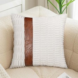 Corduroy Striped Texture Throw Pillow Case Faux Accent Cushion Cover