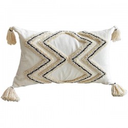 Nordic Style Boho Throw Pillow for Case Woven Tufted Geometric Striped Cotton Cushion