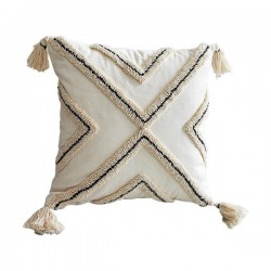 Nordic Style Boho Throw Pillow for Case Woven Tufted Geometric Striped Cotton Cushion