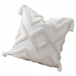 Tufted Cotton Linen Throw Pillow Cover With Fringe Detail 45X45Cm Home Decors